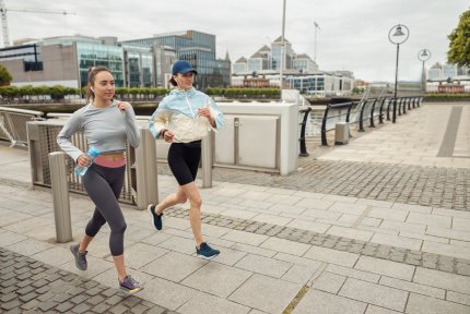 Picture of two women running in Dublin